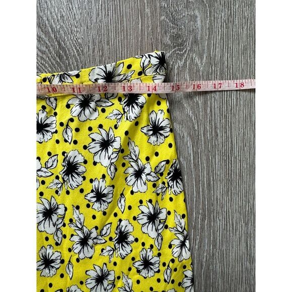 Zara EUC Floral Print A-Line Midi Skirt Yellow Size Size M Bloggers Fav - Picture 15 of 15